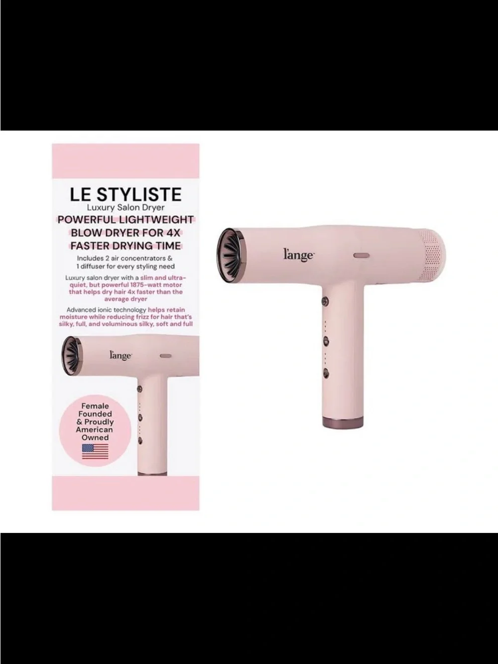 L'ANGE HAIR Le Styliste Hair Dryer- NWT